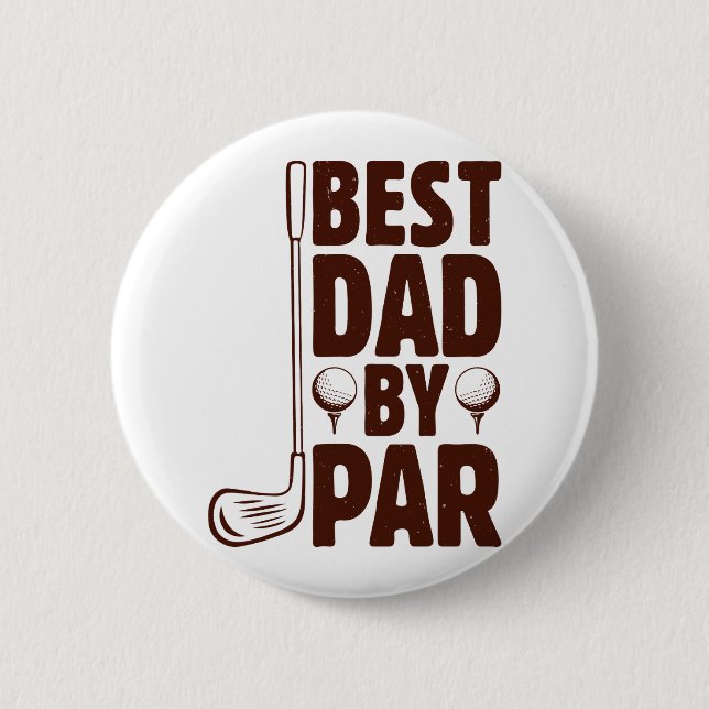 Macaron Rond 5 Cm Meilleur papa par Parc Golf Papa (Devant)