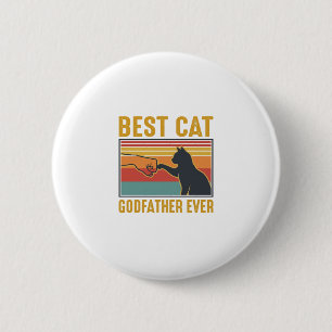 Macaron Rond 5 Cm Meilleur Parrain de Chat Ever Vintage Chat Vector