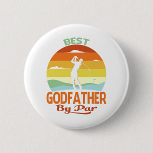 Macaron Rond 5 Cm Meilleur Parrain Par Fête des pères Golf Chemise