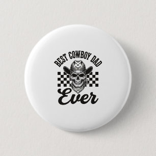 Macaron Rond 5 Cm Meilleur père cowboy crâne conception de chemise W