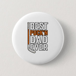 Macaron Rond 5 Cm Meilleur père de hockey Puck'n Papa Vector Design_