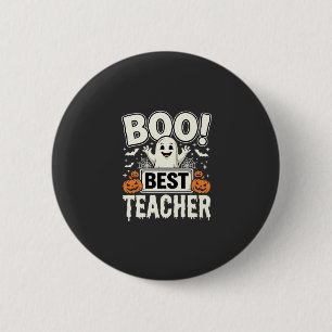 Macaron Rond 5 Cm Meilleur professeur de fantôme de Halloween Design