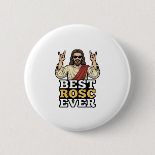 Macaron Rond 5 Cm Meilleur Rosc Vintage Rock Main Religieux T-Shirt_