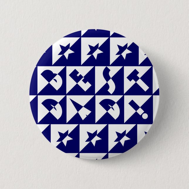 Macaron Rond 5 Cm Meilleur texte sauvage papa en bleu (Devant)