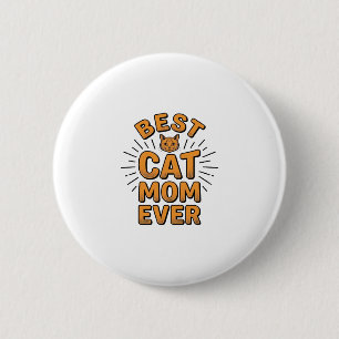 Macaron Rond 5 Cm Meilleure maman de chat vintage design de gravure_