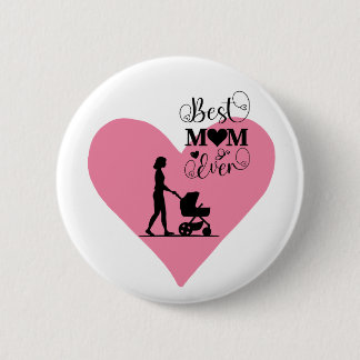 Macaron Rond 5 Cm "Meilleure maman jamais - Moments de coeur"