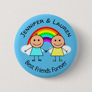 Macaron Rond 5 Cm Meilleurs Amis Pour Toujours Personnalisé