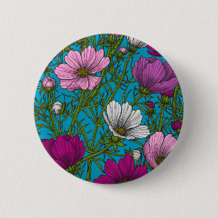 Macaron Rond 5 Cm Mélange cosmos bleu