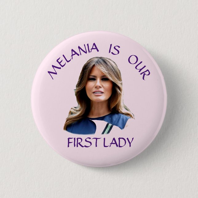 Macaron Rond 5 Cm Melania est notre Première Dame (Devant)