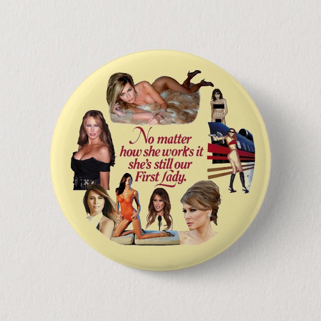 Macaron Rond 5 Cm Melania Trump (Devant)