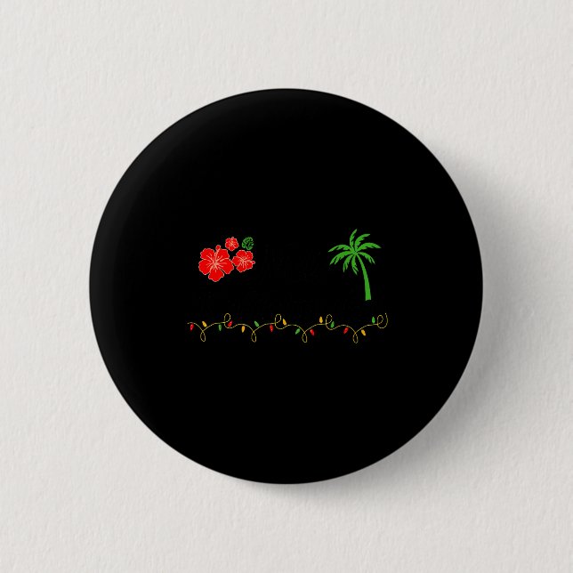 Macaron Rond 5 Cm Mele Kalikimaka Trocal Christmas Hawaiian Xmas  (Devant)