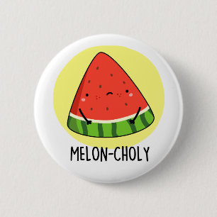 Macaron Rond 5 Cm Melon-choly Funny Sad Watermelon Pun