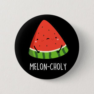 Macaron Rond 5 Cm Melon-choly Funny Sad Watermelon Pun Dark BG