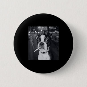 Macaron Rond 5 Cm Mème de chien qui fume drôle Cigarette Mème de chi