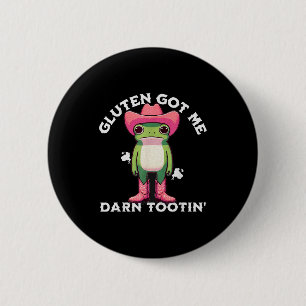 Macaron Rond 5 Cm Mème de grenouille drôle Gluten m'a carrément Glut