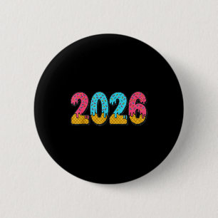 Macaron Rond 5 Cm Mème de la goutte de glace 2026 Nouvel An Argot Ge