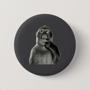 Macaron Rond 5 Cm Mème de singe drôle avec style d'art humoristique 
