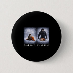 Macaron Rond 5 Cm Mème de singe mignon coup de poing design d'animal