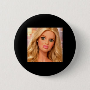 Macaron Rond 5 Cm Mème de visage de poupée drôle sarcastique hilaran
