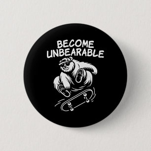 Macaron Rond 5 Cm Mème d'ours de skateboard drôle insupportable