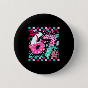 Macaron Rond 5 Cm Mème drôle de la Saint-Valentin Six Sept 6 7 Cœur