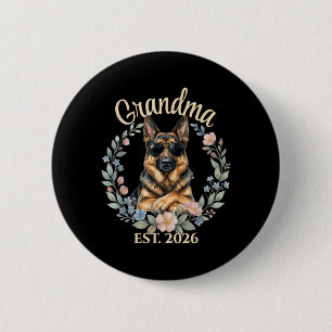 Macaron Rond 5 Cm Mémé est amateur de chien drôle berger allemand 20