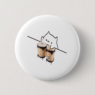 Macaron Rond 5 Cm Meme mignon de chat de bongo