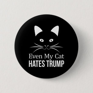 Macaron Rond 5 Cm Même mon chat déteste Trump - 