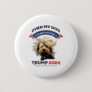 Macaron Rond 5 Cm Même Mon Chien Attend Trump 2024 _1