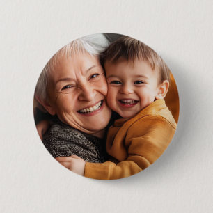 Macaron Rond 5 Cm Mémé personnalisée avec photo complète des petits-