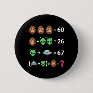 Macaron Rond 5 Cm Mème viral 6 7 Bigfoot Alien Ufo Équation algébriq