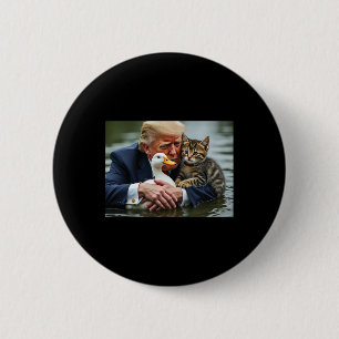 Macaron Rond 5 Cm Mèmes drôles de chat et de canard de Trump Noël Ha