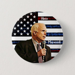 Macaron Rond 5 Cm Mémorial du véritable héros américain John McCain