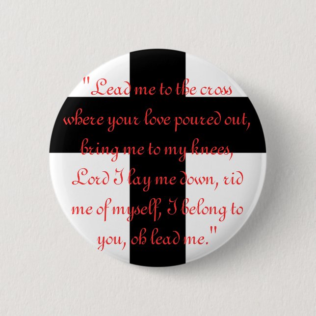 Macaron Rond 5 Cm Menez-moi à la croix - bouton (Devant)