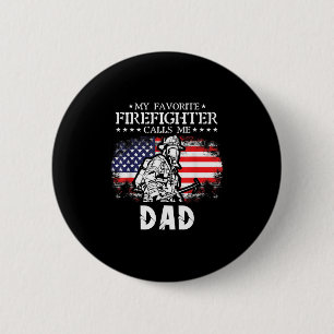 Macaron Rond 5 Cm Mens Mon pompier favori m'appelle Papa Firefigh
