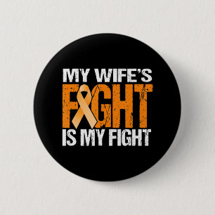 Macaron Rond 5 Cm Mens My Wife's Fight is My Fight Leukemia Awards