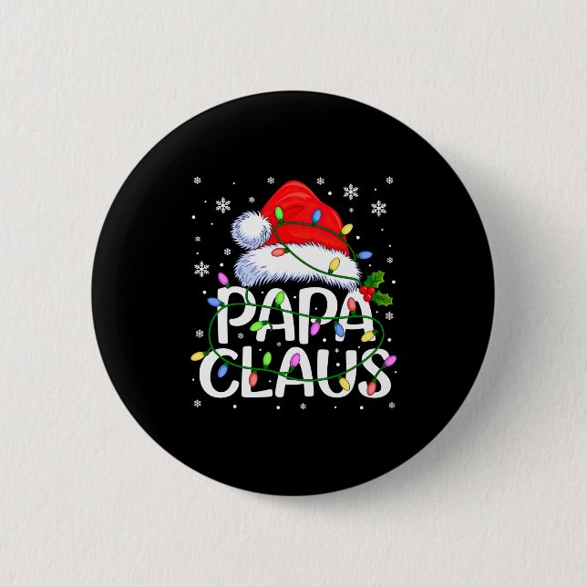 Macaron Rond 5 Cm Mens Papa Claus Christmas Lights Long Sleeve  (Devant)