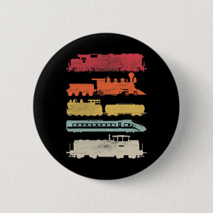 Macaron Rond 5 Cm Mens Retro Trains Amateurs Train Vintage Ch