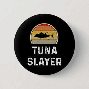 Macaron Rond 5 Cm Mens Tuna Slayer Pêche Cadeaux Drôle Pêcheur Shi
