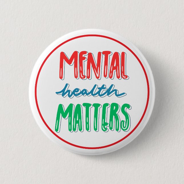 Macaron Rond 5 Cm Mental Health Matters Awareness Support (Devant)