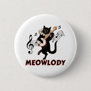 Macaron Rond 5 Cm Meolody Cat Music Guitare