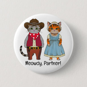 Macaron Rond 5 Cm Meowdy Partner Chats de l'ouest sauvage