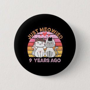 Macaron Rond 5 Cm Meowied 9 Ans Mariés Chats 9ème Mariage