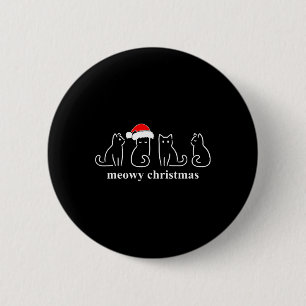 Macaron Rond 5 Cm Meowo Catmas Chat Noël Cute Kitten Chats Père Noël
