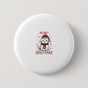 Macaron Rond 5 Cm Meowy Noël Amoureux des chats Funny Festive Vacanc