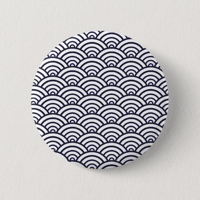 Macaron Rond 5 Cm Mer de Seigaiha (Devant)