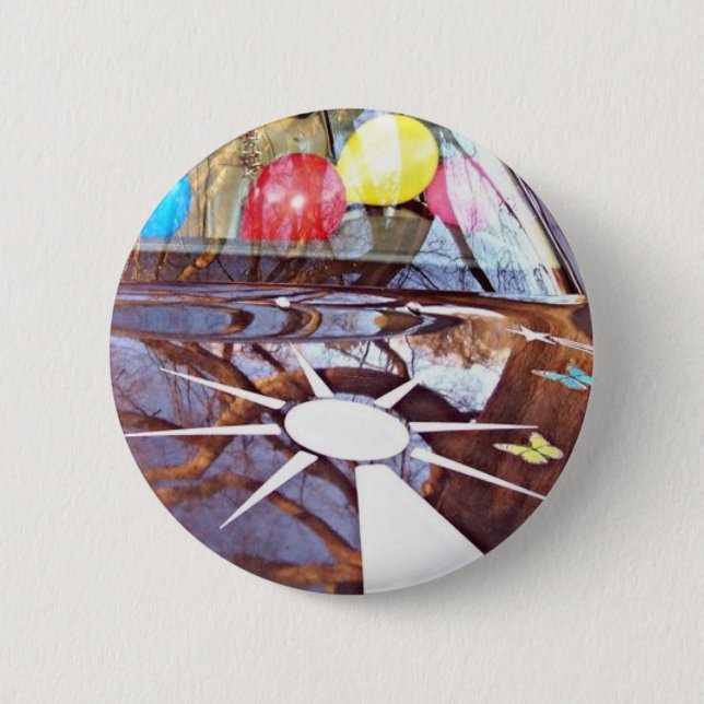 Macaron Rond 5 Cm Mercedes clignotent le bouton de ballon ! (Devant)