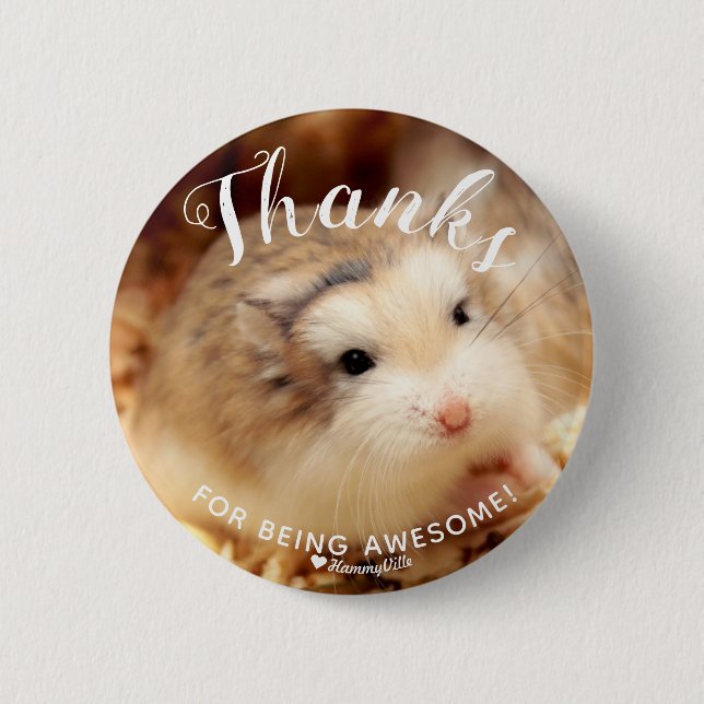 Macaron Rond 5 Cm Merci à Hamster pour être génial (Devant)