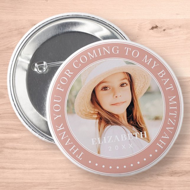 Macaron Rond 5 Cm Merci D'Être Venu À Mon Bat mitzvah Photo (Créateur téléchargé)