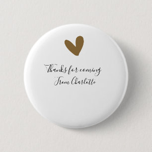 Macaron Rond 5 Cm merci d'être venu/e nom à ajouter message texte cœ